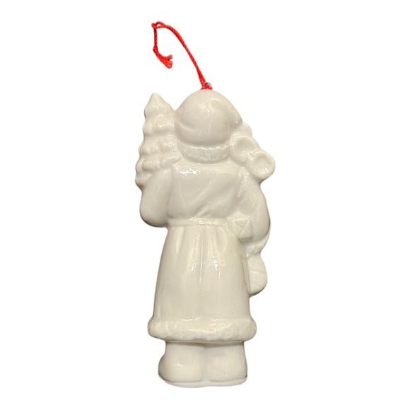 Vintage White Porcelain Father Christmas St. Nickolas Ornament - Picture 3 of 4